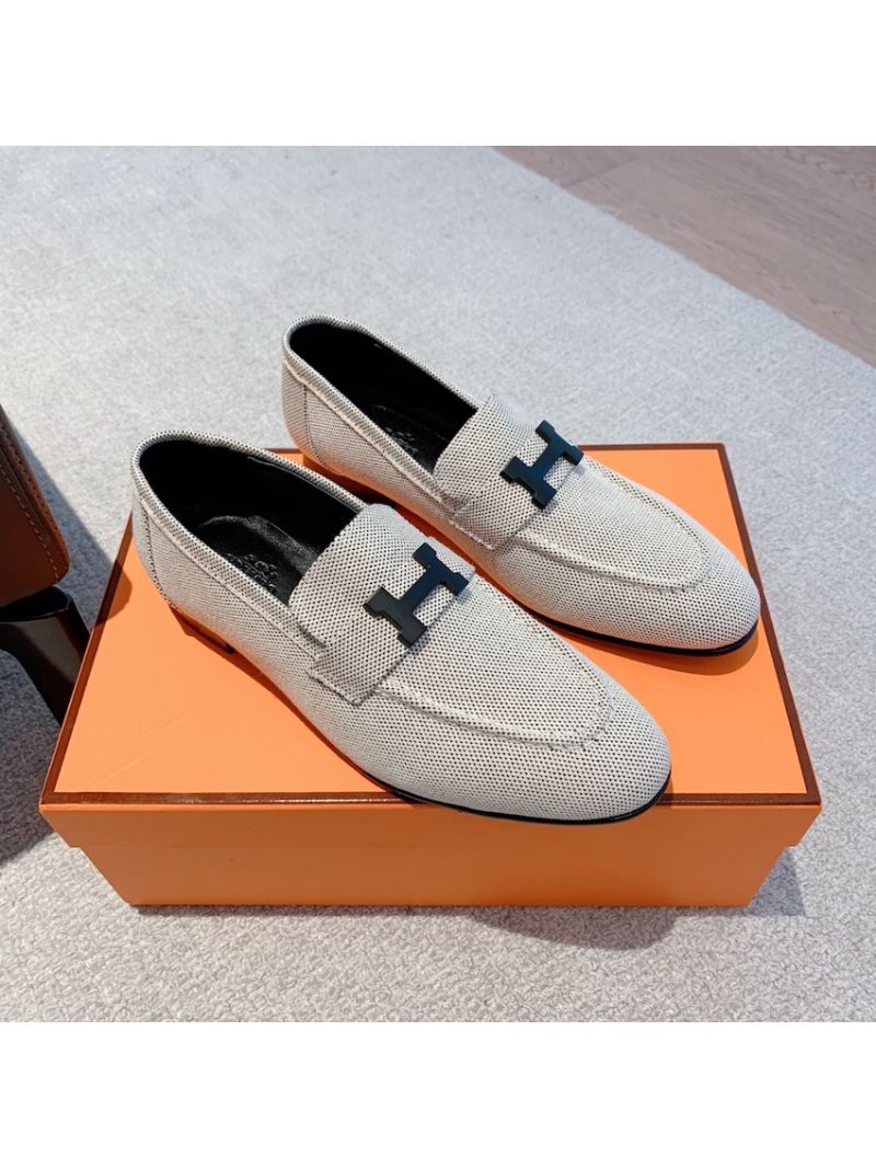 Hermes Paris Loafer in H canvas with Tone-on-tone Signature "H" H231046Z