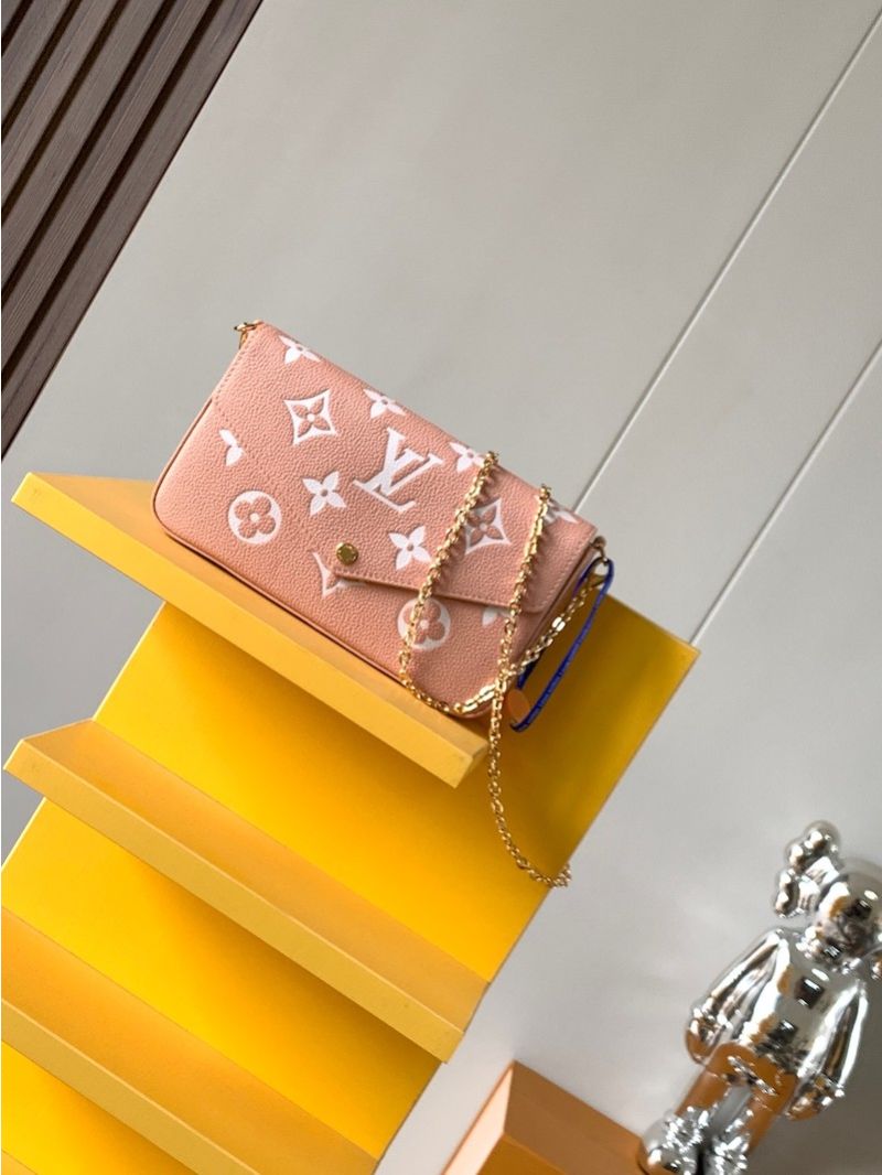 Louis Vuitton LV Félicie Pochette M80498 Rose Trianon Creme
