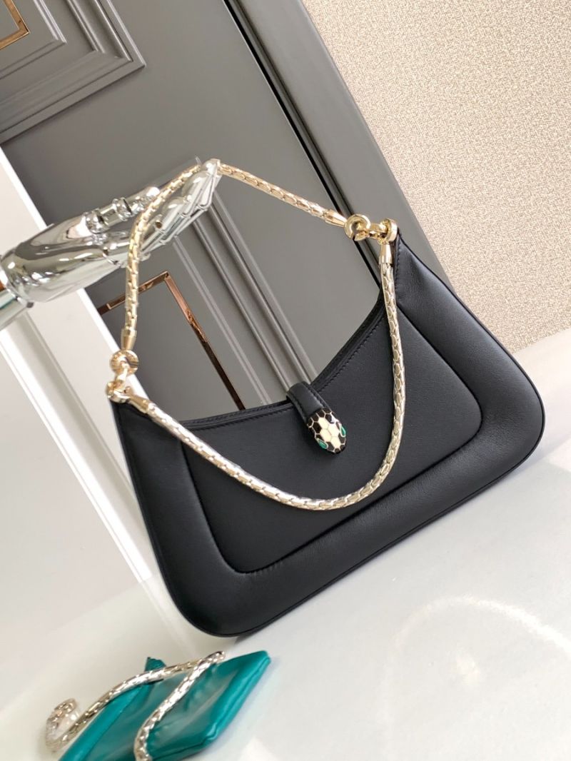 Bvlgari Serpenti Baia Small Shoulder Bag Metropolitan calfskin 293589 Black