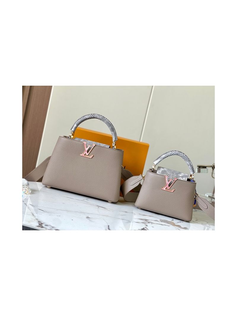 Louis Vuitton Capucines Mini BB Taurillon and Karung leather M21166 Galet