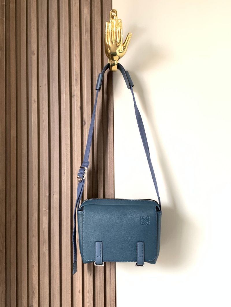Loewe XS Military Messenger Bag In Soft Grained Calfskin B553A72 Blue
