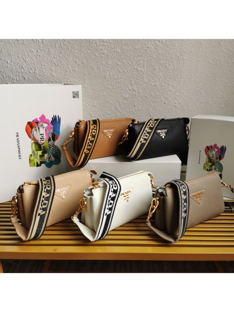 Prada Leather shoulder bag 3 Layers 1BH194 Black