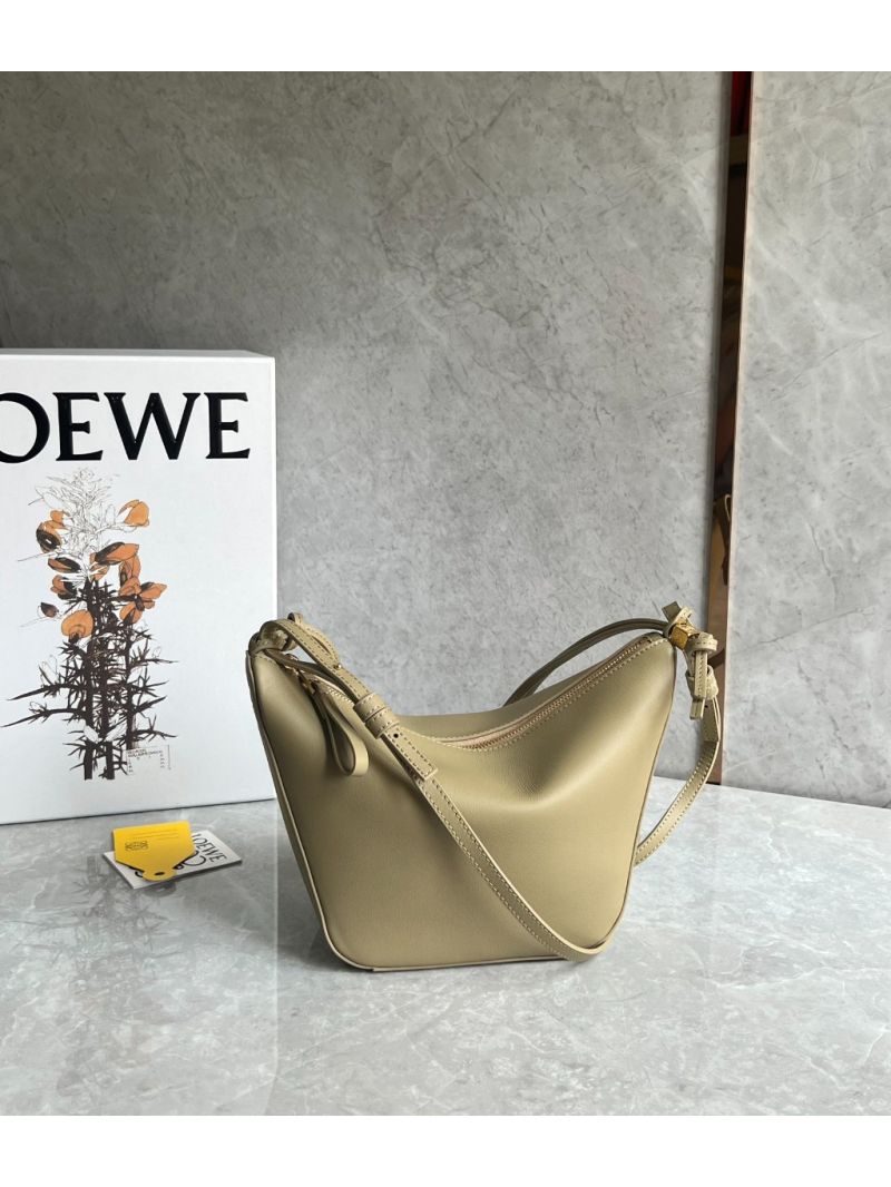 Loewe Mini Hammock Hobo bag in classic calfskin A538G13 Clay Green