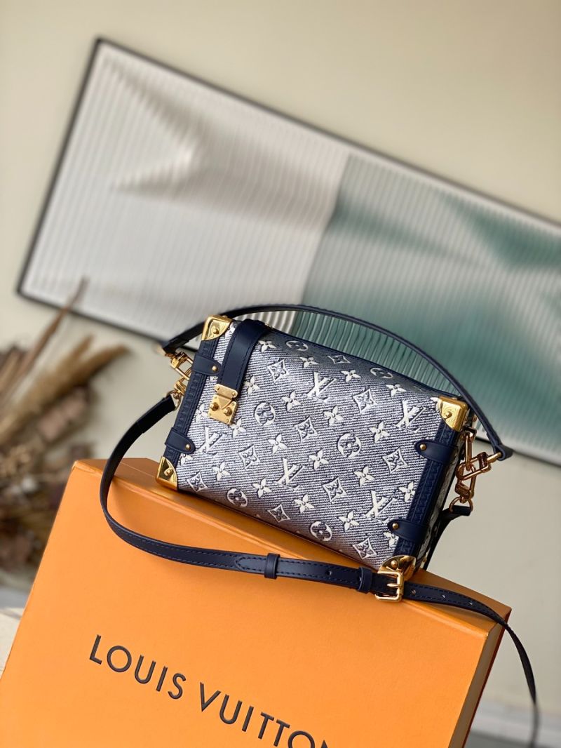 Louis Vuitton LV Side Trunk in Metallic Monoglam Canvas M22944 Blue
