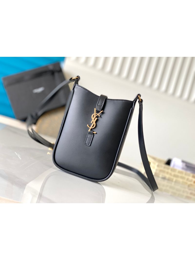 YSL Saint Laurent Le 5 À 7 Mini Vertical In Shiny Leather 7352142 Black