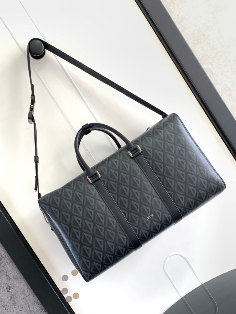 Dior Lingot 50 Duffle Bag Coated Canvas CD Diamond 1ADDU115 Black