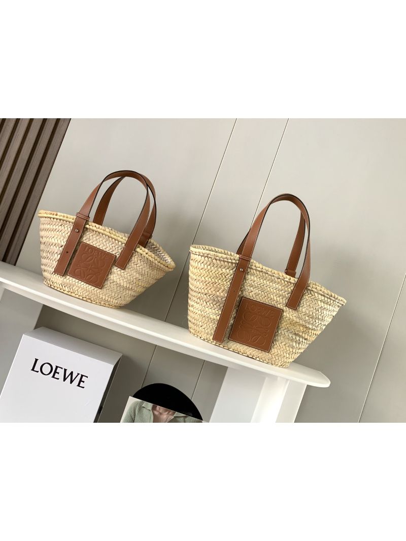 Loewe Basket bag in Palm Leaf and Calfskin 8004