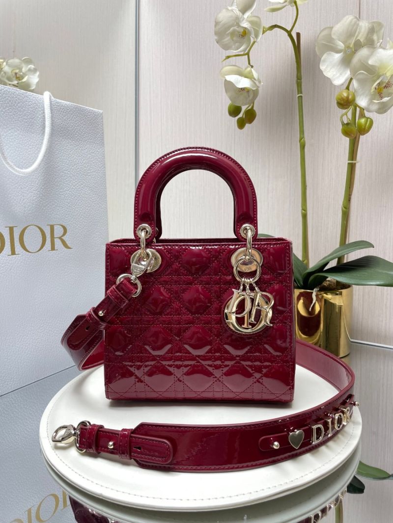 Dior My ABCdior Lady Dior Bag Patent Calfskin M0538 Wine