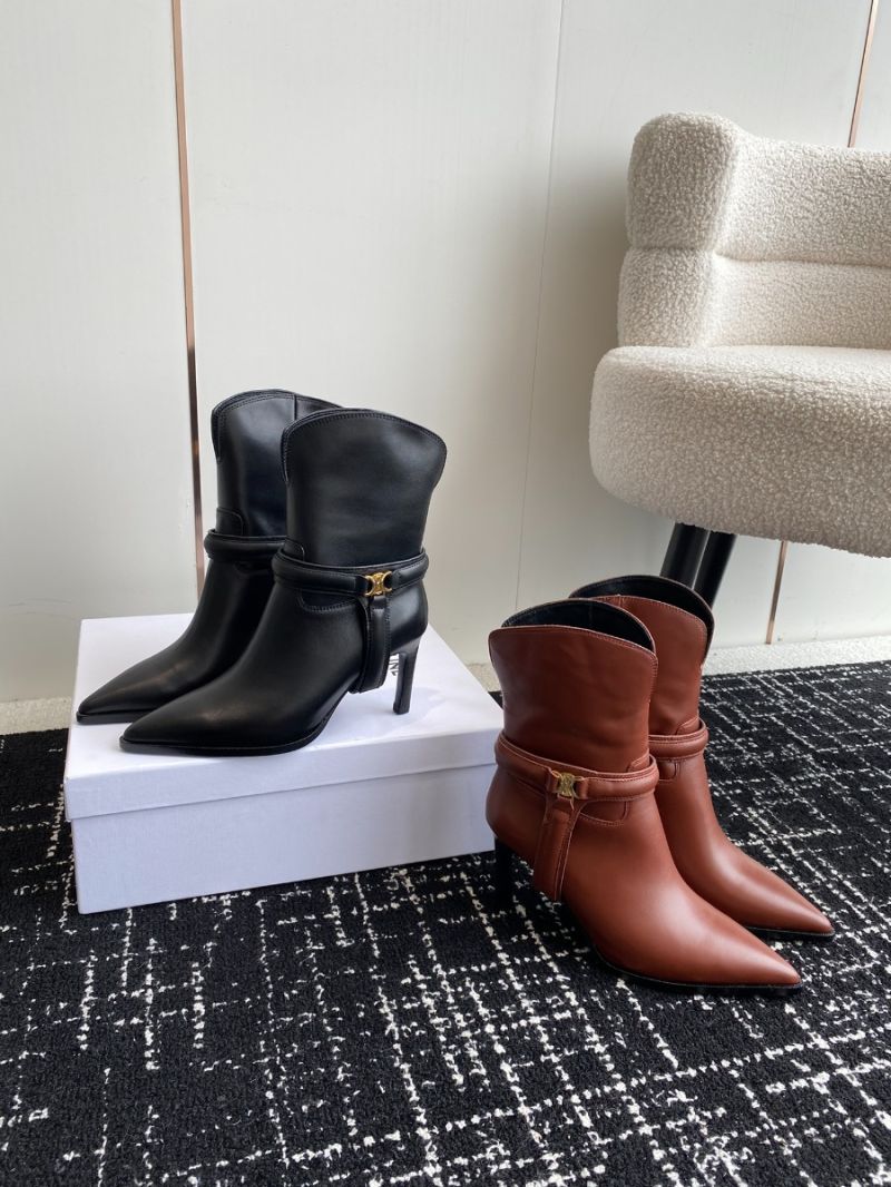 Celine Verneuil Triomphe Harness Low Boot In Calfskin 3523034 Black