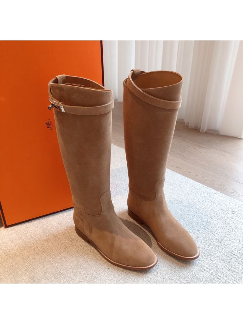 Hermes Jumping Boot in Suede Goatskin H042138Z Beige