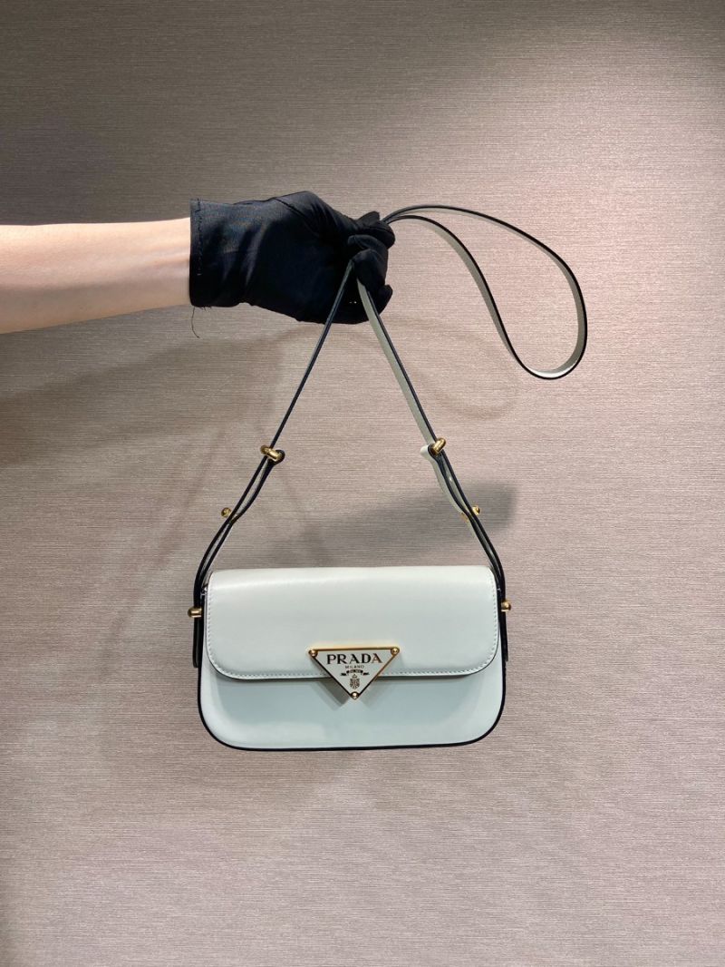 Prada Leather shoulder bag 1BD339 White