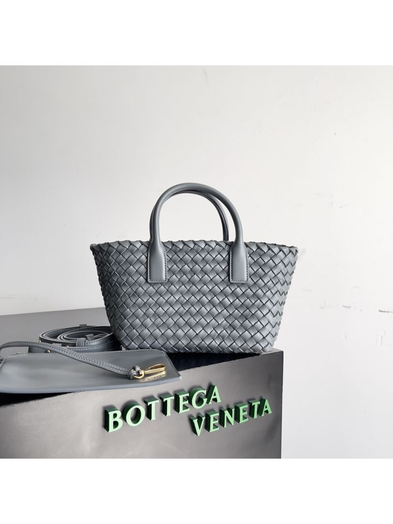 Bottega Veneta BV Mini Cabat 709464 Intreccio Lambskin Thunder