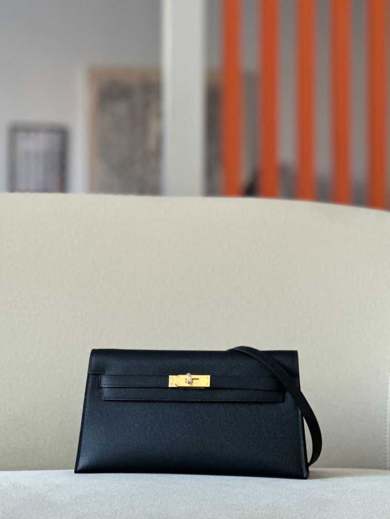 Hermes Kelly Elan Shoulder Bag in Madame Leather Black