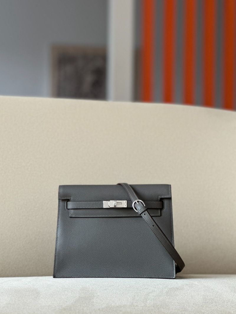 Hermès Evercolor Kelly Danse Bag 8F Gris Etain