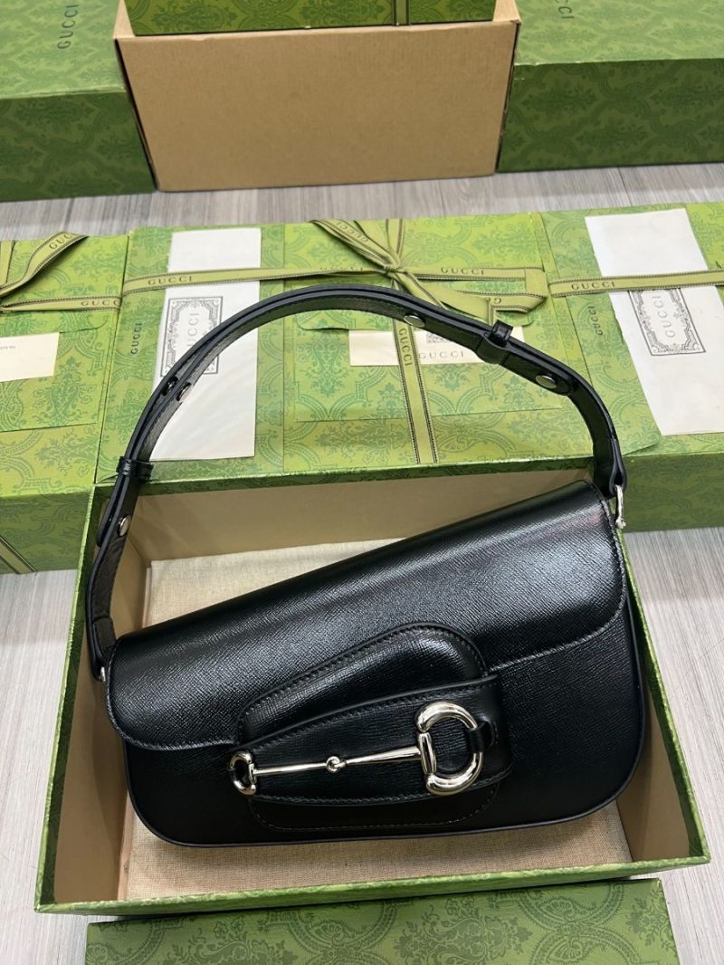 Gucci Horsebit 1955 Small Shoulder Bag 764155 Black Leather
