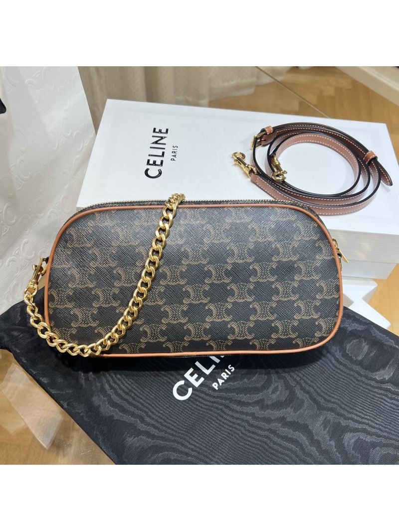 Celine Multi Bag In Triomphe Canvas And Calfskin Tan 114122B