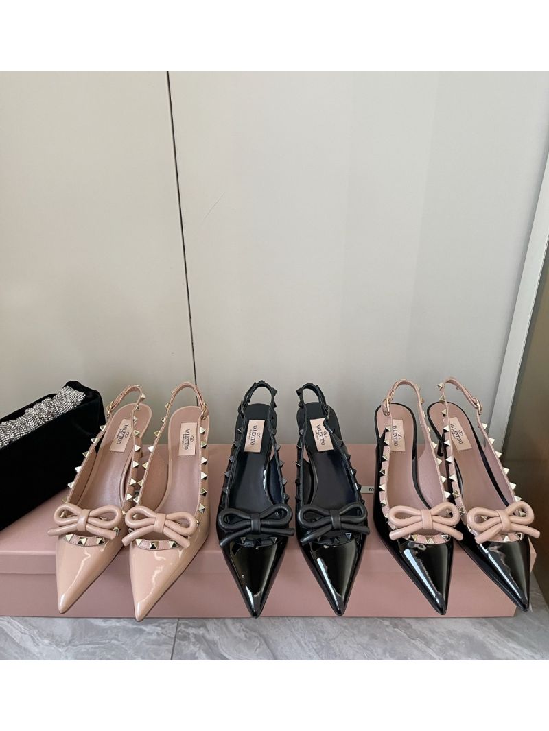 Valentino Rockstud Bow Slingback Patent Leather Pump 60mm 100mm 4W2S0IB