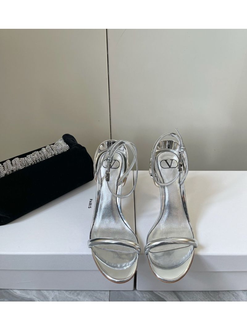 Valentino Roserouche Sandal 1959 In Metallic Nappa Leather 100mm 4W2S0IF