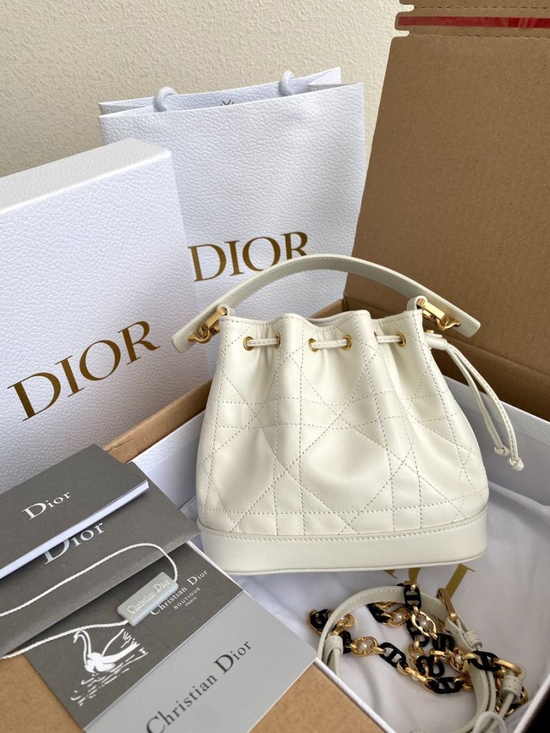 Dior Dioriviera Small Dior Jolie Bucket Bag in Lambskin M2780U Latte