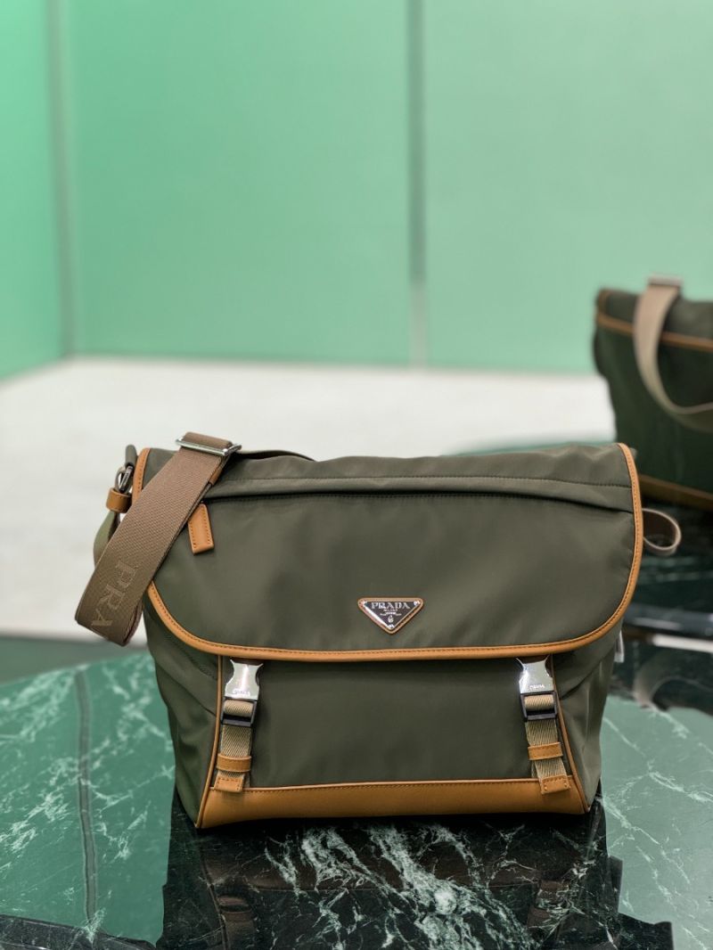 Prada Re-Nylon and leather shoulder bag 2VD052 Military Caramel