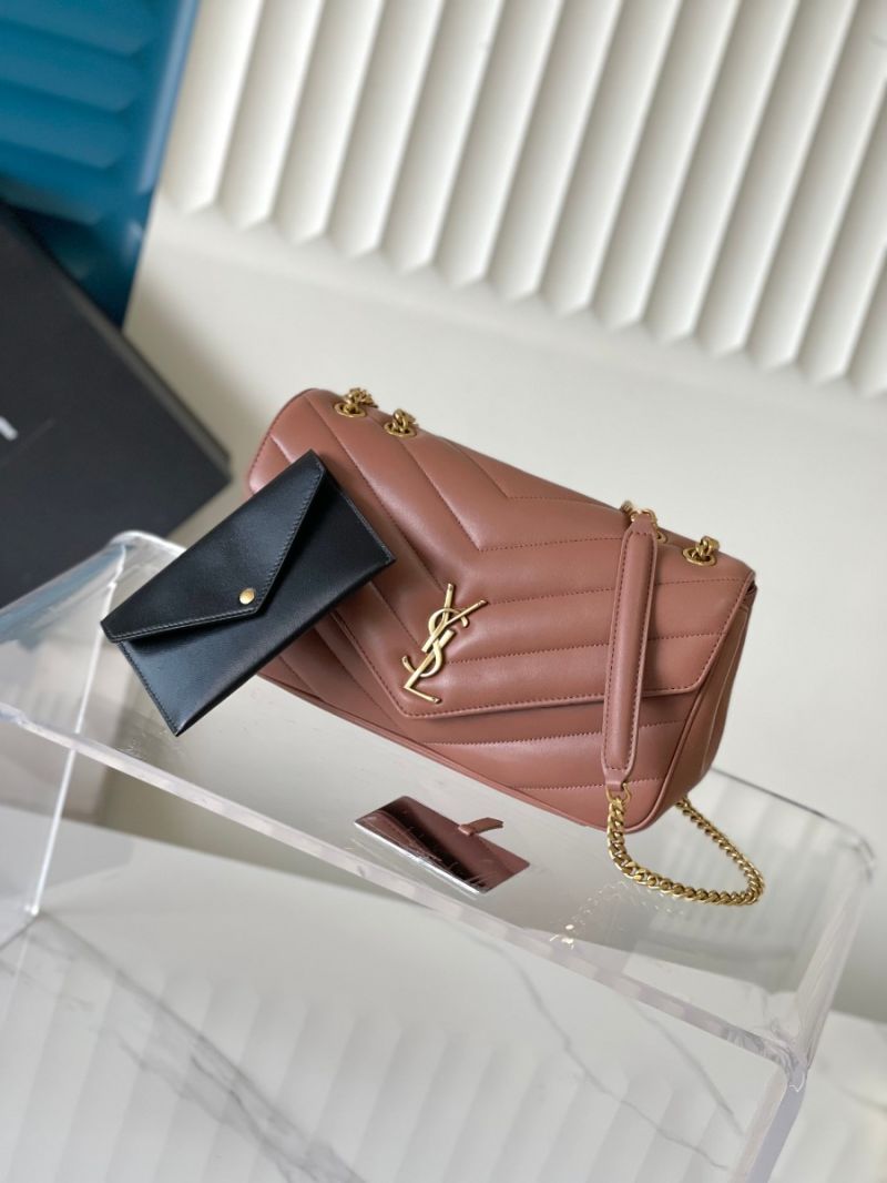 YSL Saint Laurent Loulou Medium In Matelassé Lambskin 801439 Hortensia