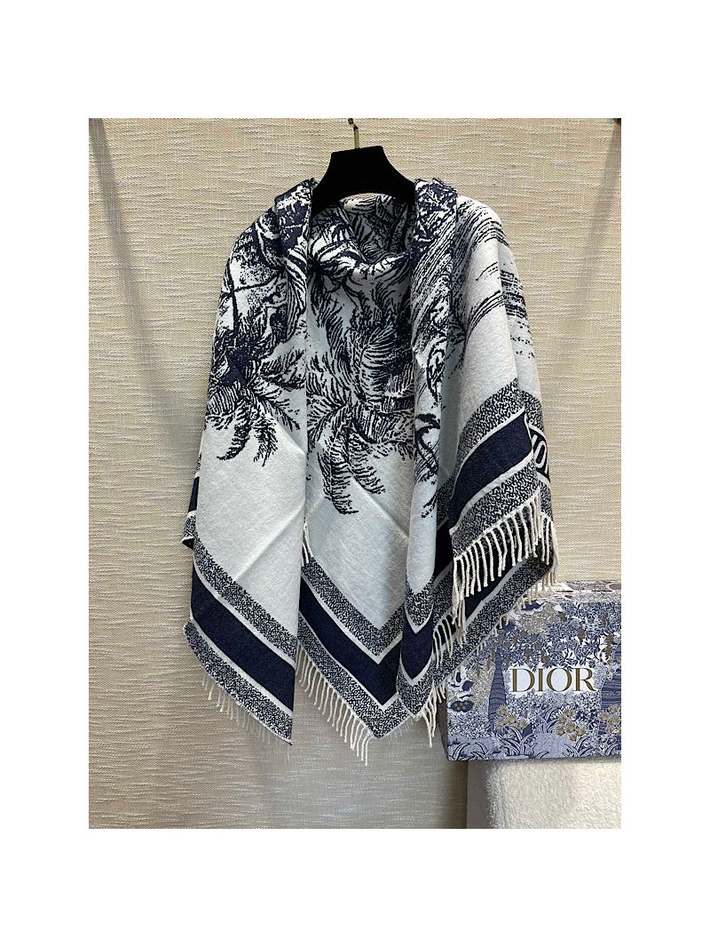 Dior Fierce Blanket Toile De Jouy Palms Cashmere and Virgin Wool 14LEO