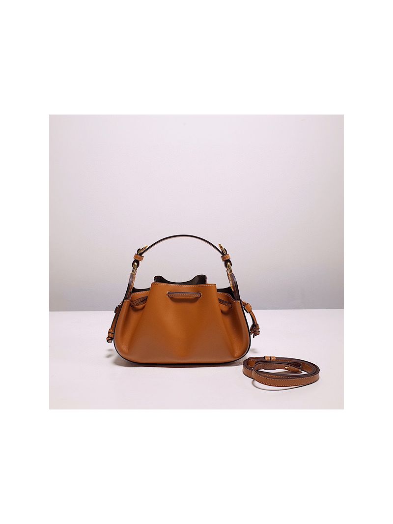 Fendi Pomodorino leather mini bag 8BS059 Brown