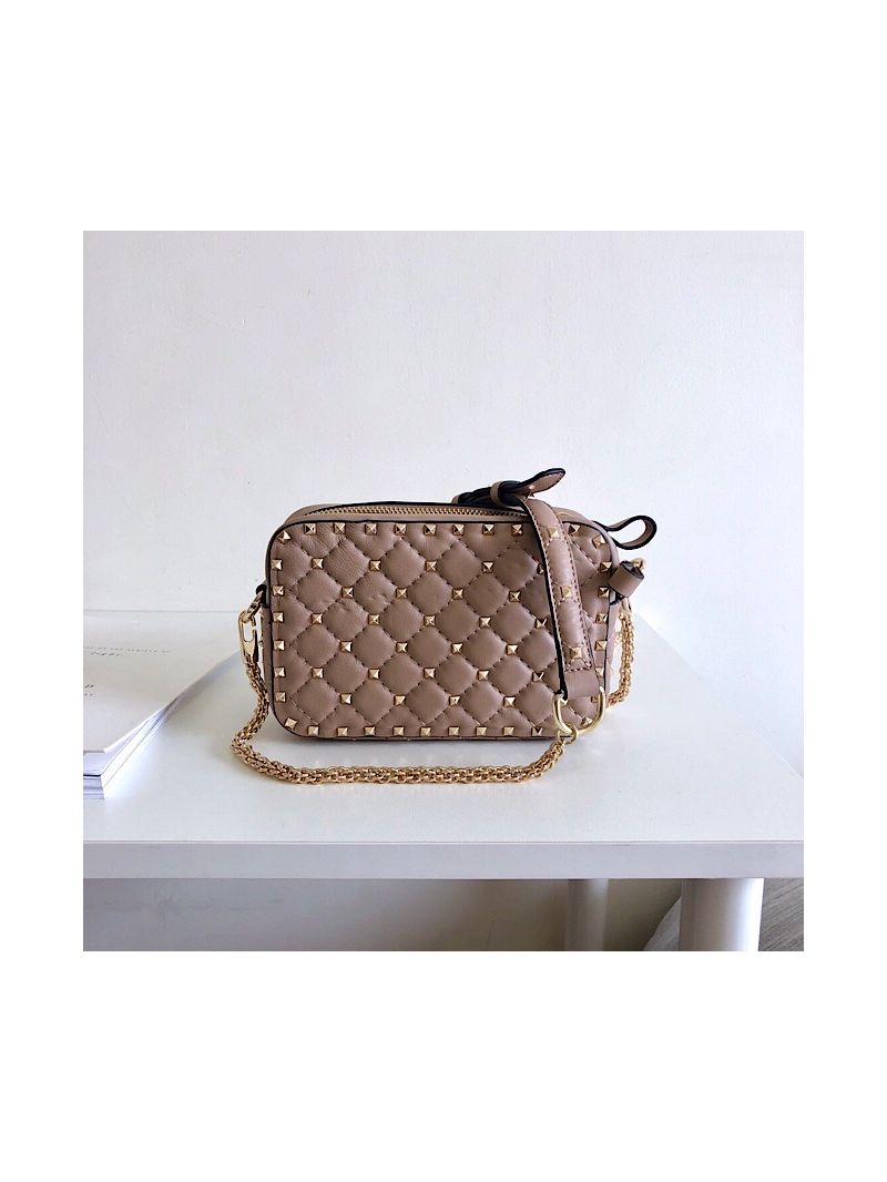 Valentino Garavani Rockstud Spike Camera Bag Rose Poudre