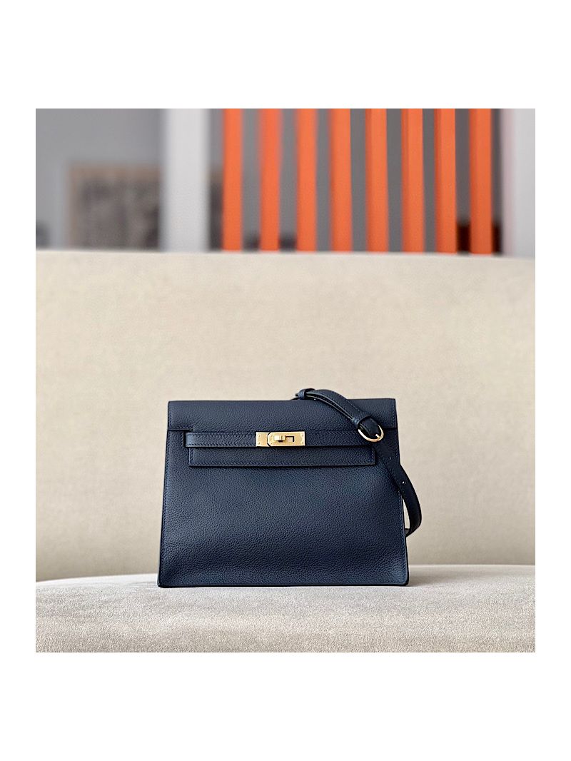 Hermès Evercolor Kelly Danse Bag 2Z Blue Nuit