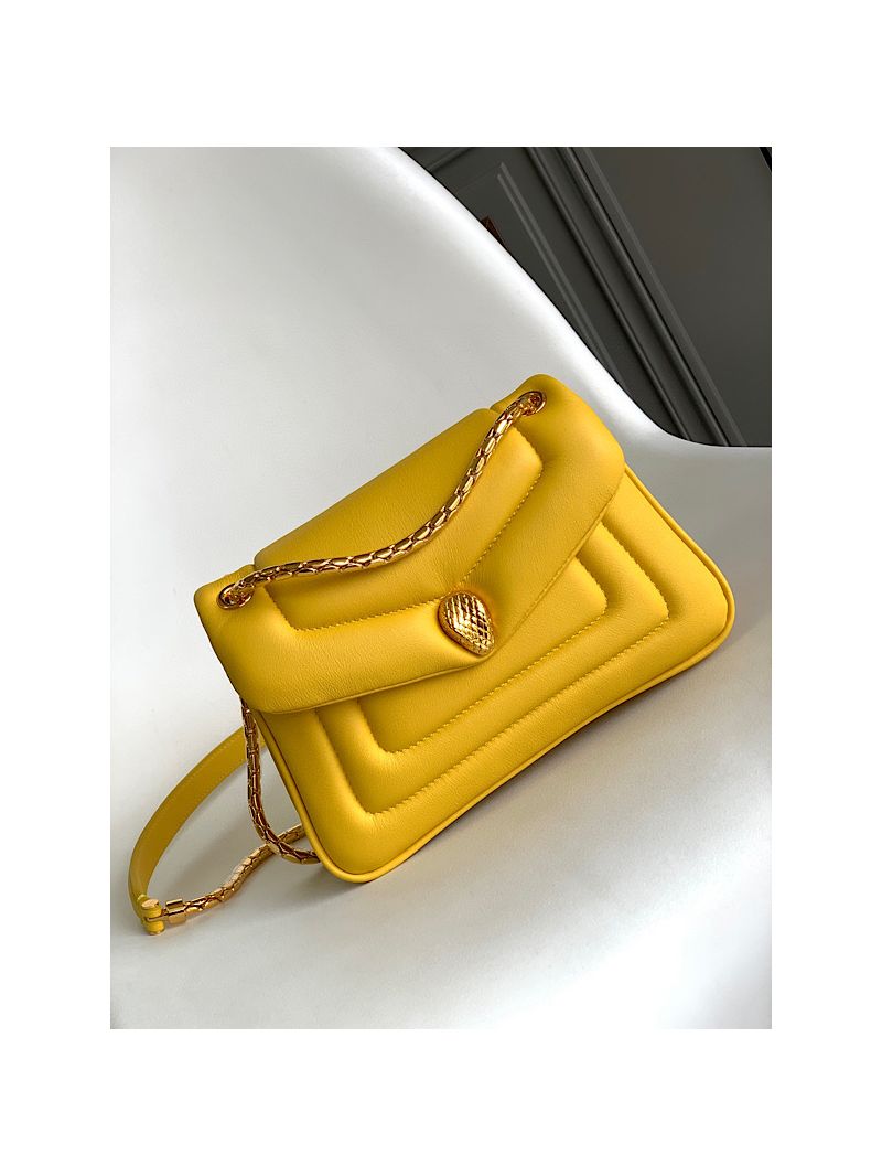 Bvlgari Serpenti Reverse Small Shoulder Bag 292612 Yellow