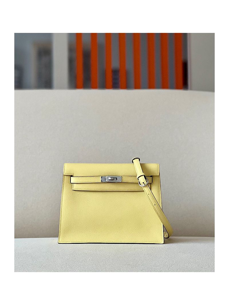 Hermès Evercolor Kelly Danse Bag 1Z Jaune Poussin