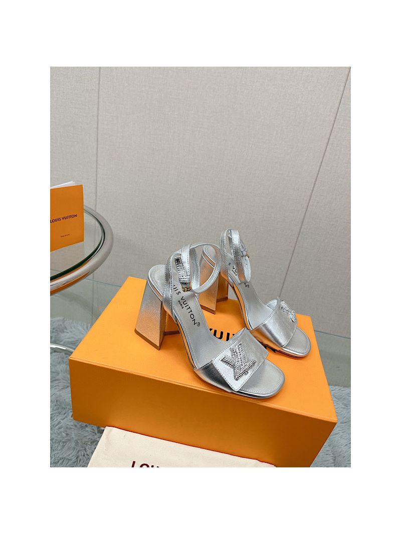 Louis Vuitton LV Shake Sandal 55mm 95mm 1AB2MQ Metallic calfskin Silver