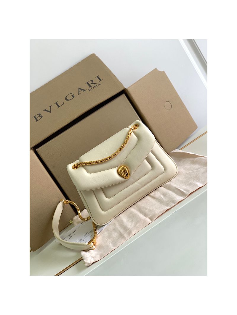Bvlgari Serpenti Reverse Small Shoulder Bag 292612 Ivory