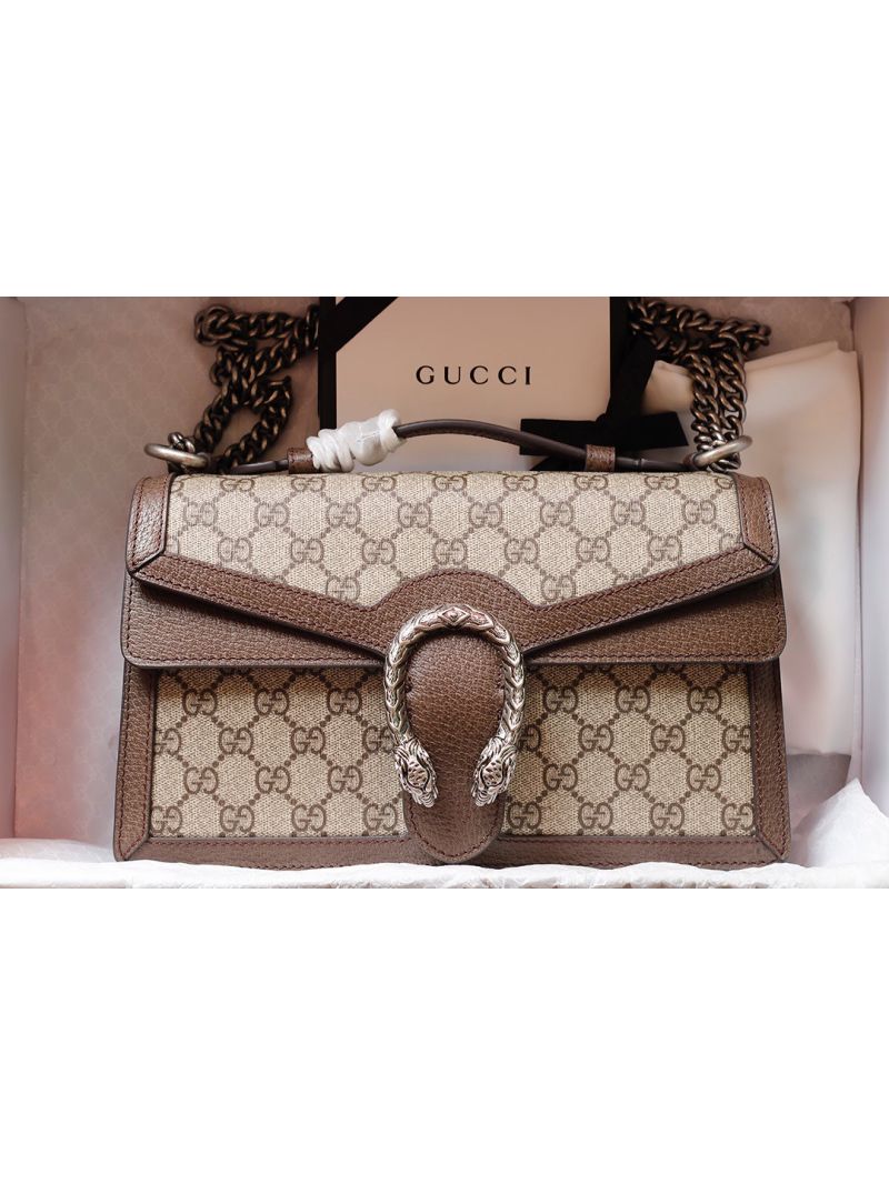 Gucci Dionysus GG Supreme Top Handle Bag 621512 Brown