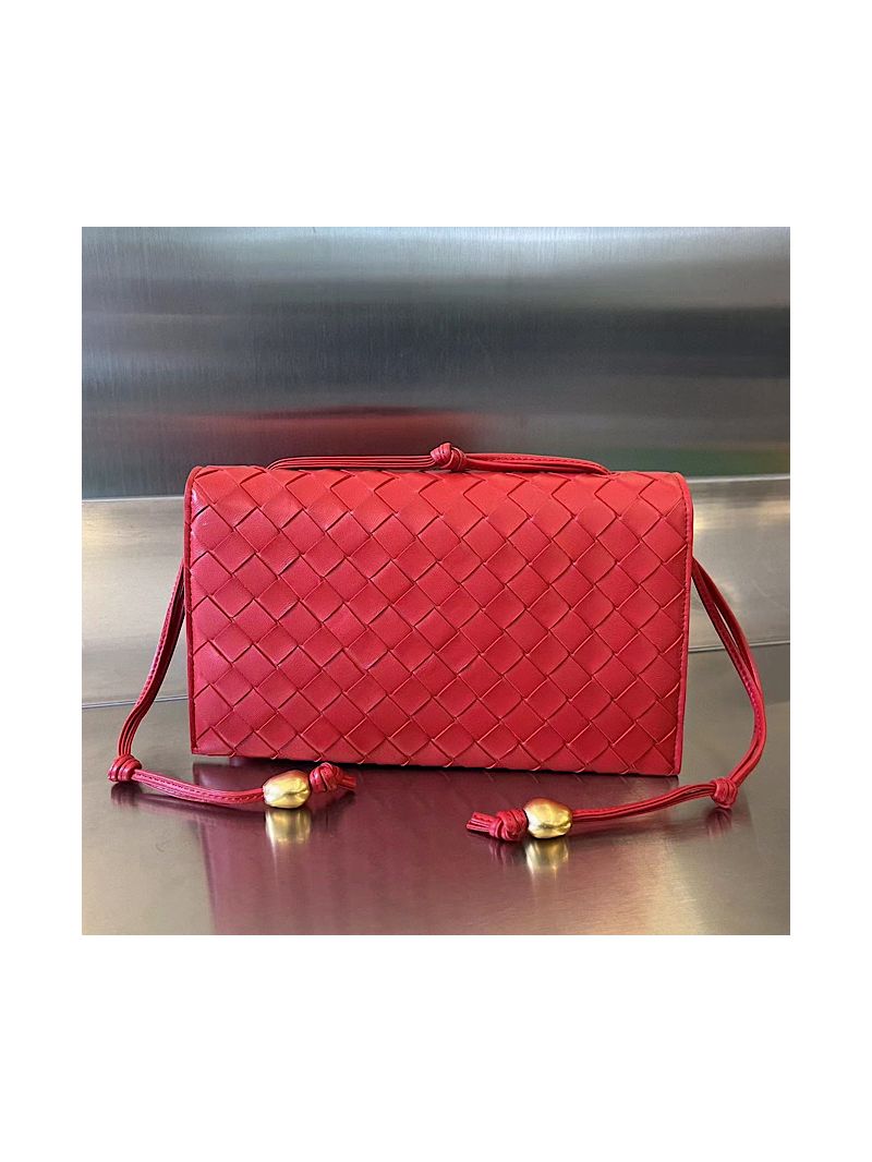 Bottega Veneta BV Trio Pouch On Strap in Lambskin 717435 Candy