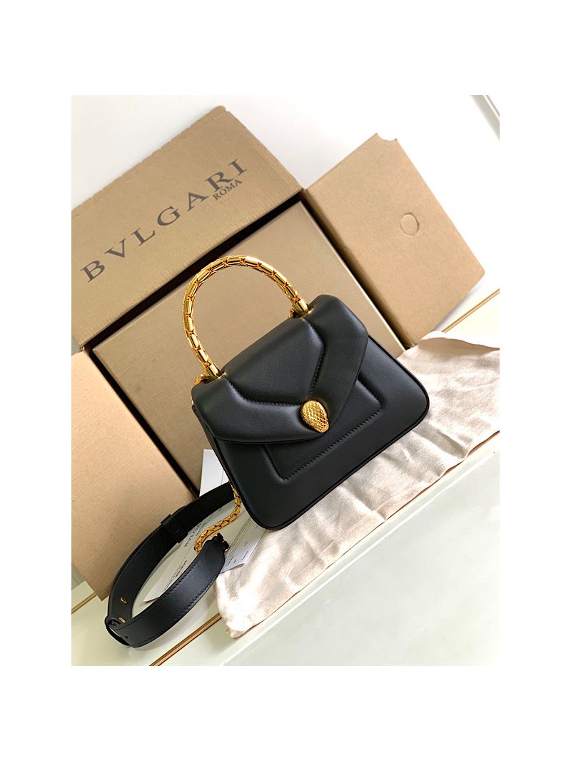 Bvlgari Serpenti Reverse Top Handle 292127 Black