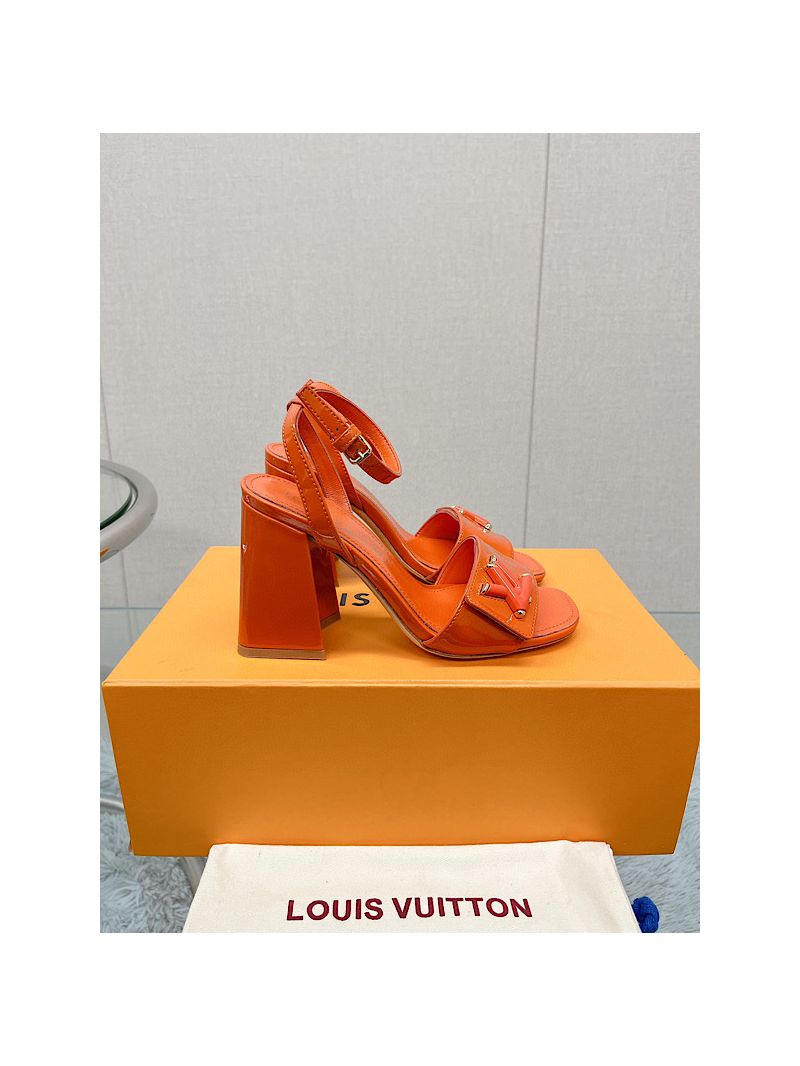 Louis Vuitton LV Shake Sandal 55mm 95mm 1AB2MQ Patent calfskin Orange