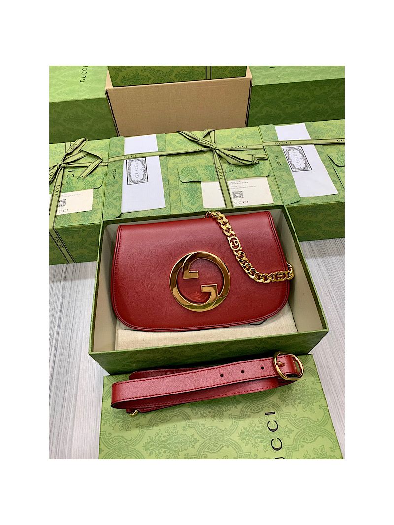 Gucci Blondie shoulder bag Red leather 699268 