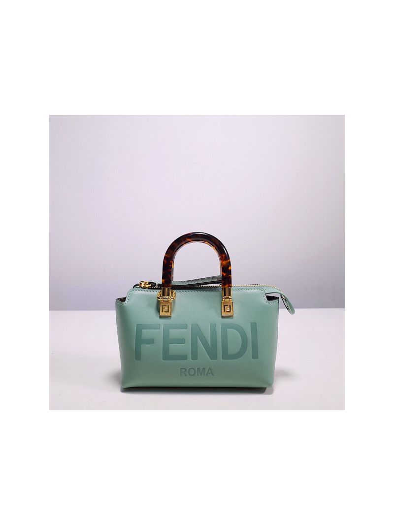 Fendi By The Way Mini Small Boston bag in Green leather 8BS067