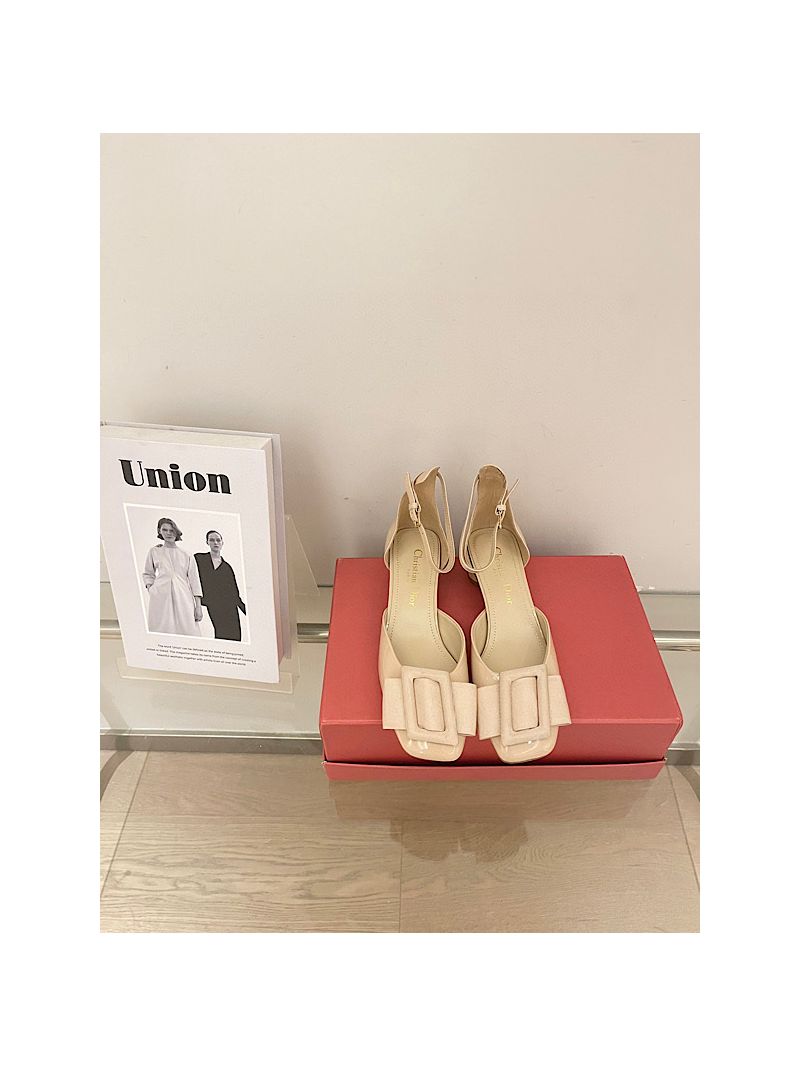 Dior Idylle Ballet Pump Patent Calfskin and Grosgrain KCB777 Nude