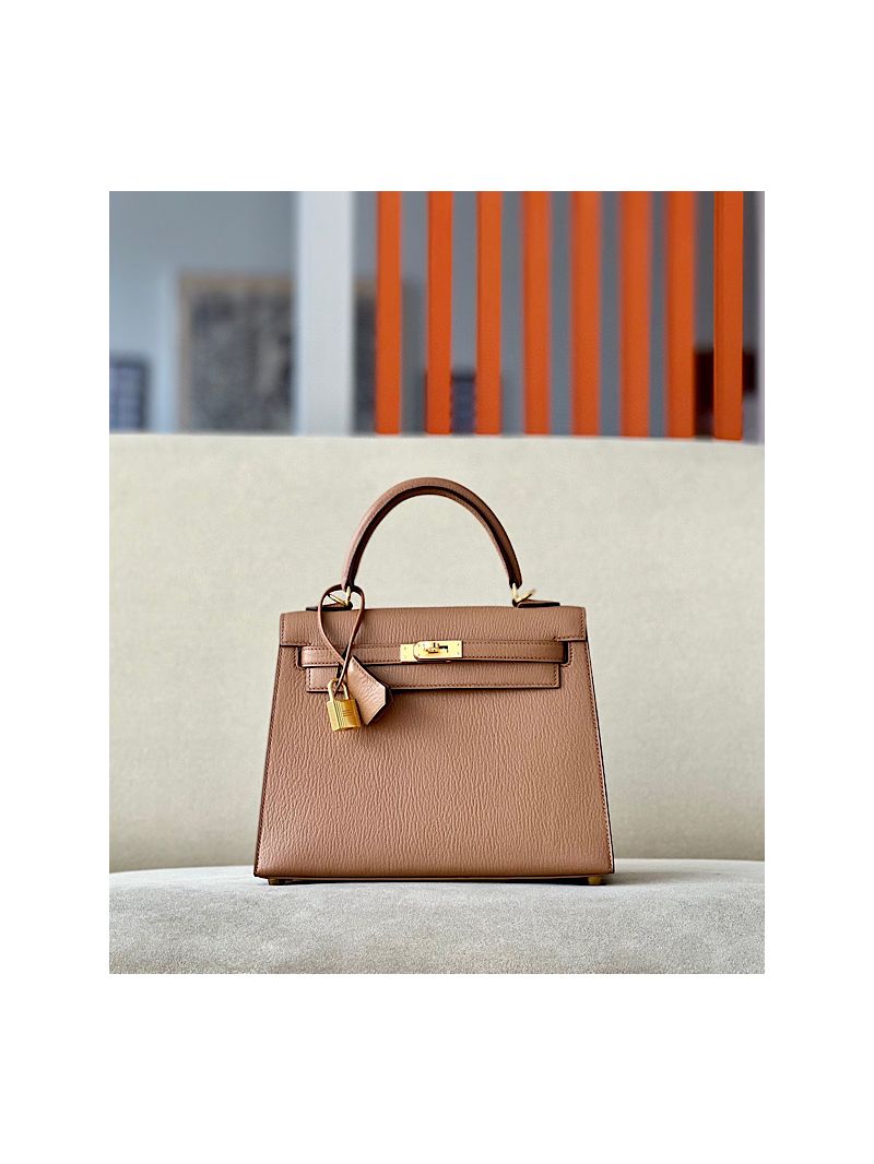 Hermes Kelly Chevre Mysore Leather 2J Quebracho