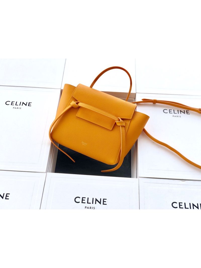Celine Nano Belt Bag Orange Grained Calfskin 185003