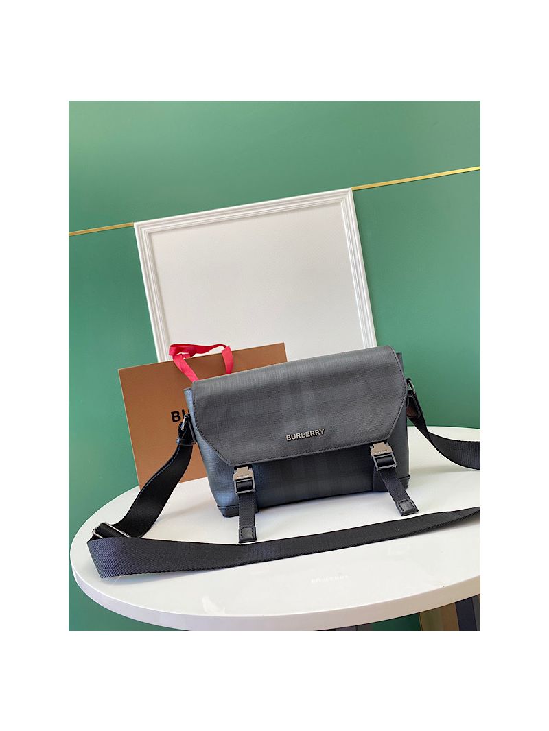 Burberry Charcoal Check Small Wright Messenger Bag 80653351