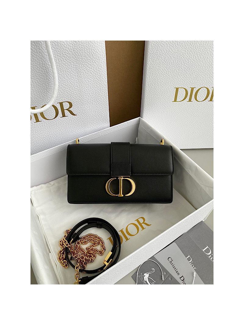 Dior 30 Montaigne East-west Bag in Black Calfskin M9334