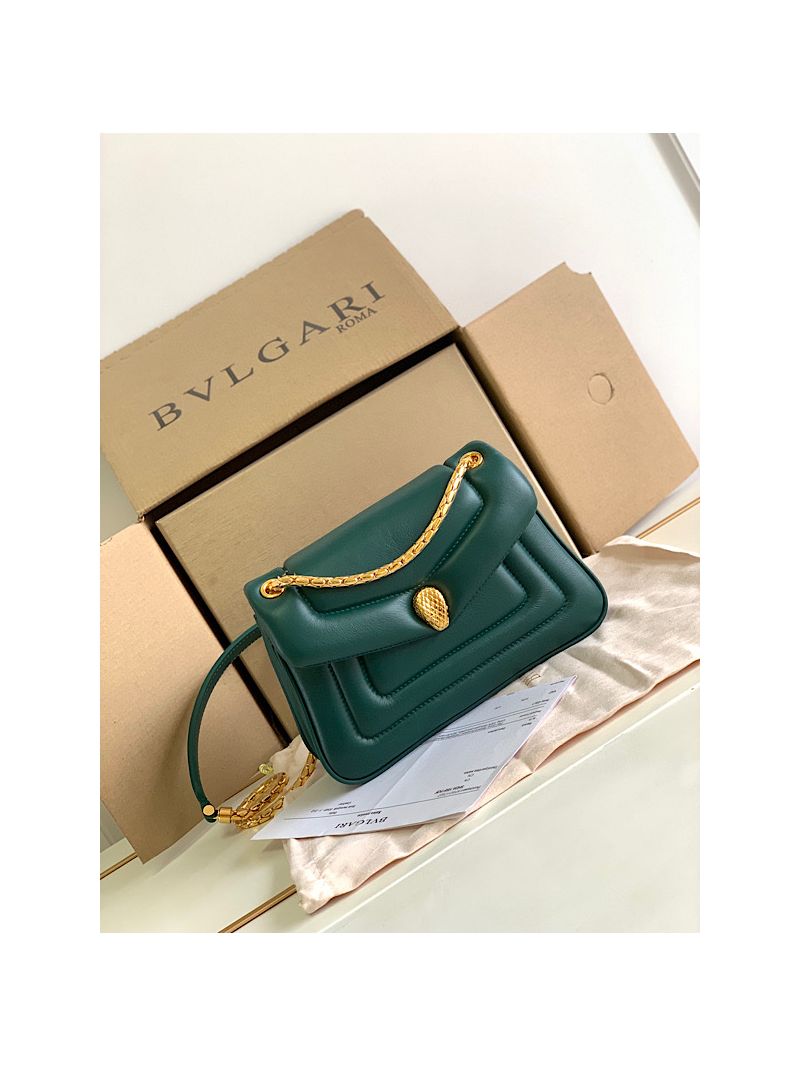 Bvlgari Serpenti Reverse Small Shoulder Bag 292612 Green