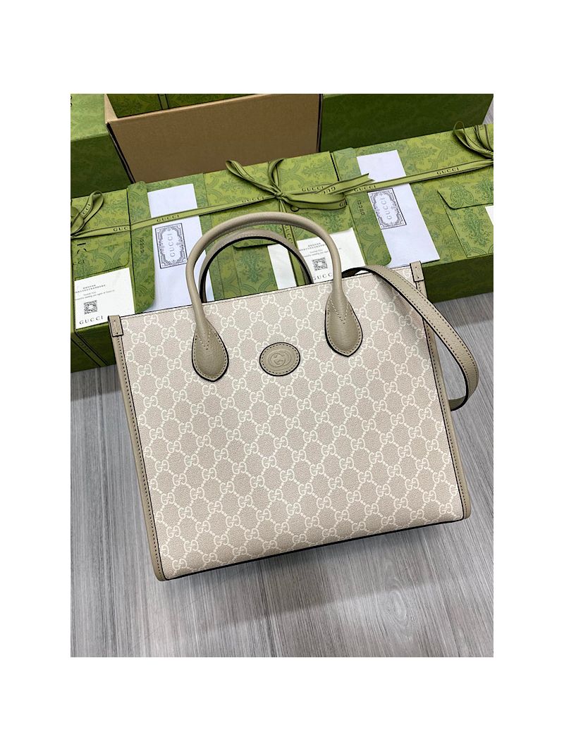 Gucci Ophidia GG Supreme small tote bag 659983 Oatmeal