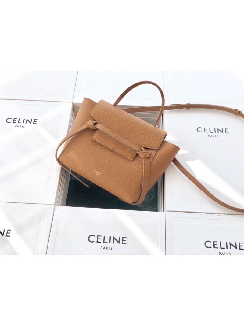 Celine Nano Belt Bag Brown Grained Calfskin 185003