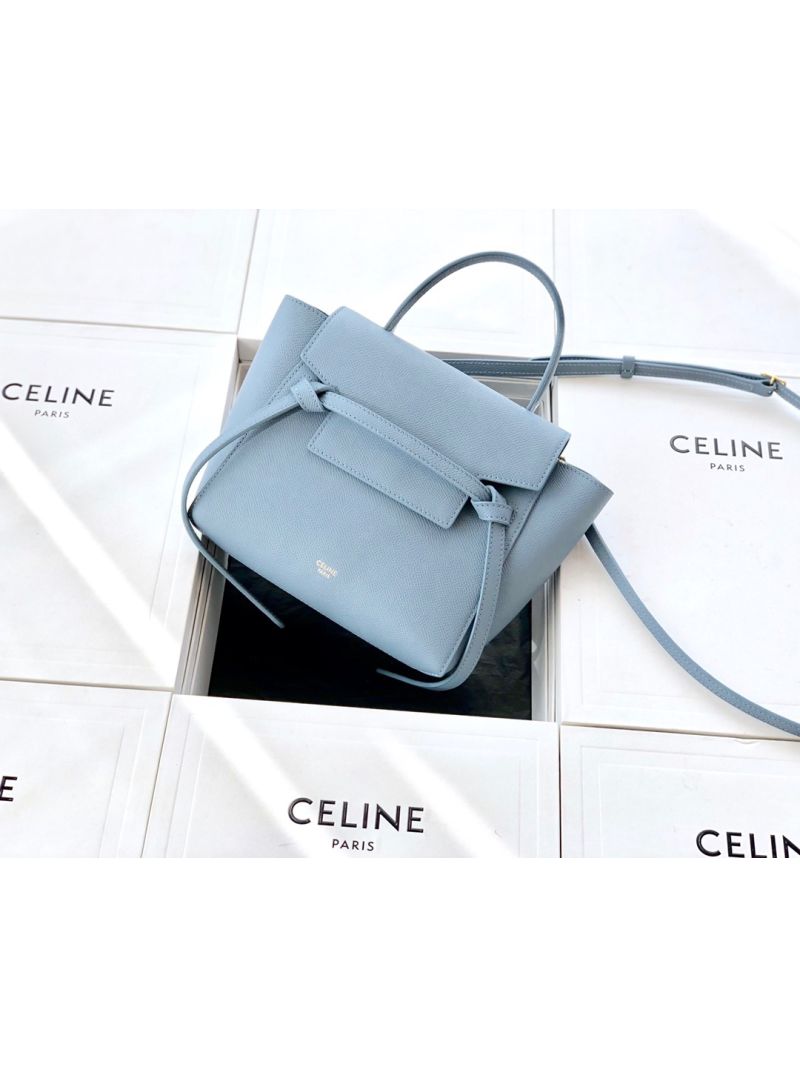 Celine Nano Belt Bag Light Blue Grained Calfskin 185003