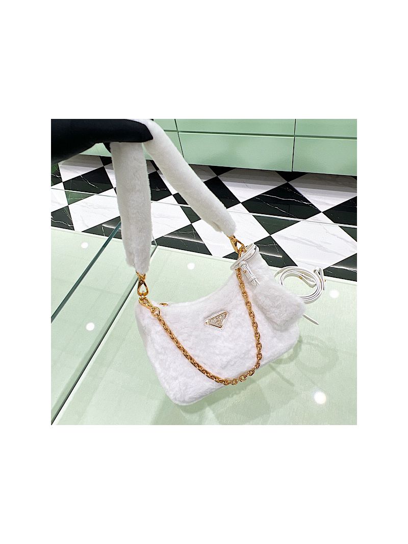 Prada Shearling mini-bag 1BC204 White