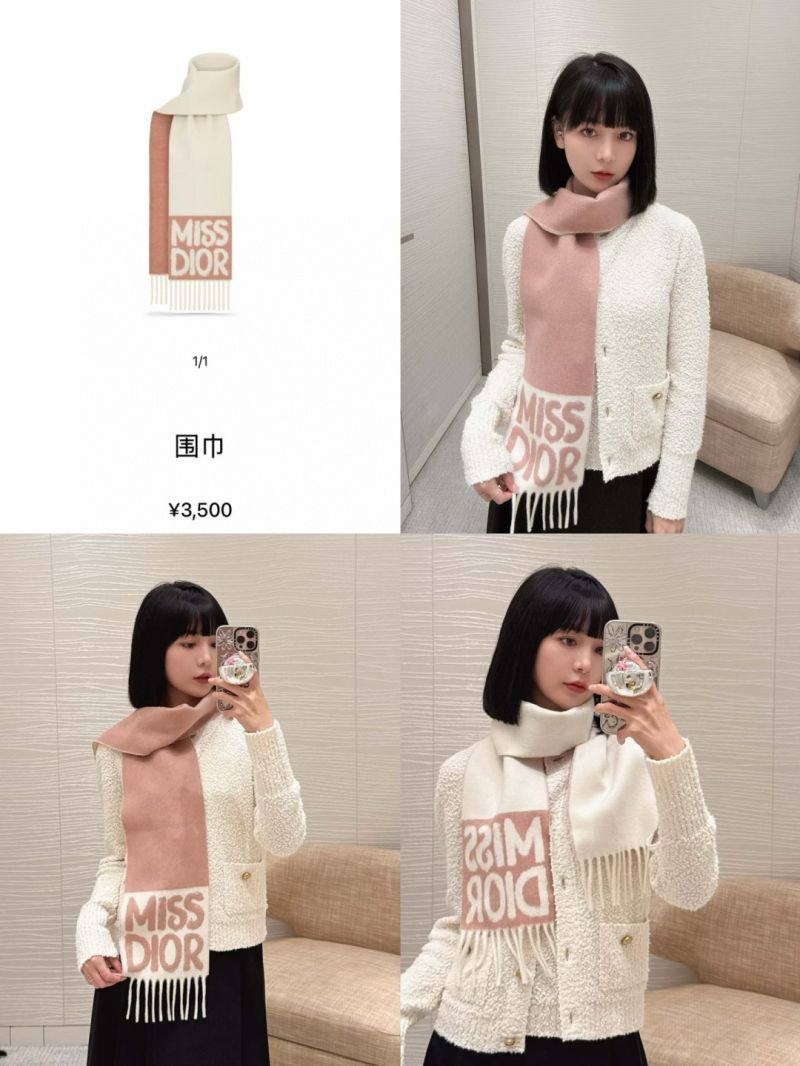 Dior Luxe Cashmere Scarf in Soft Grey, Iconic Logo & Silken Fringe for Effortless Elegance